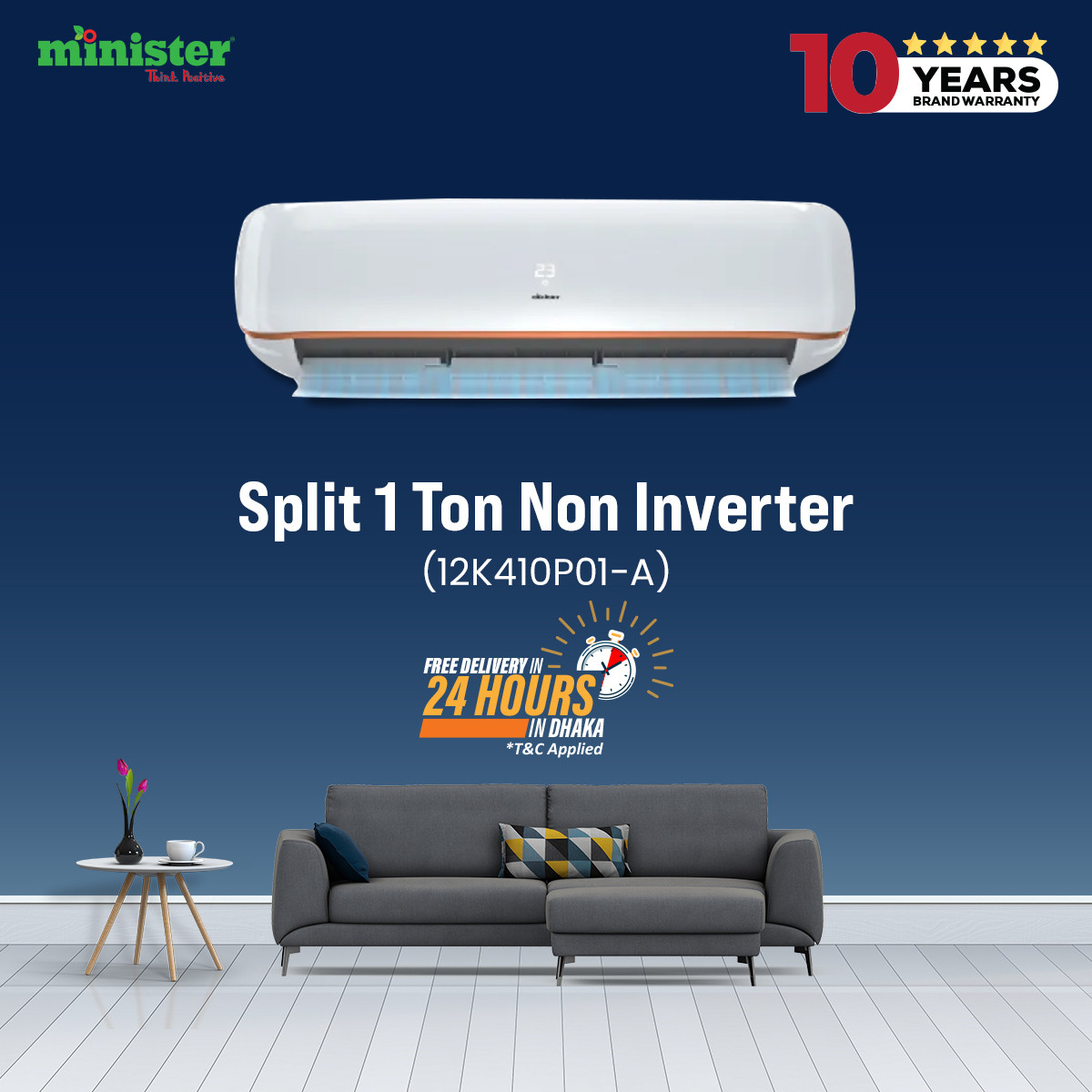 MINISTER 1 TON NON INVERTER (12K410P01-A) AIR CONDITIONERS