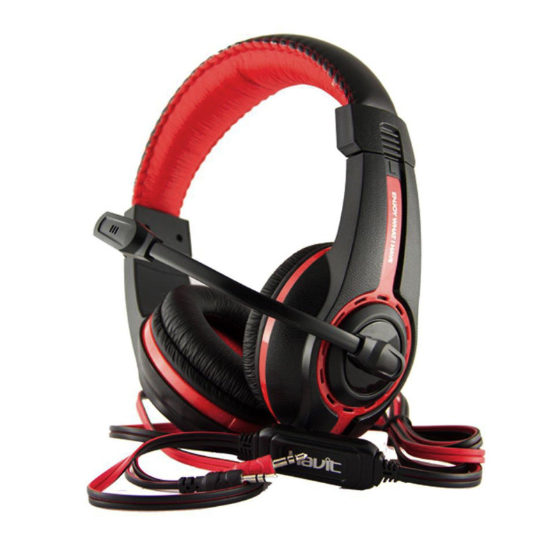 Havit HV-H2116D Stereo Headset with PC Microphone - Black/Red