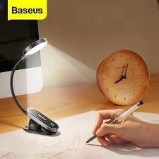 Baseus USB Led Light Rechargeable Mini Clip-On Desk Lamp Light Flexible Nightlight
