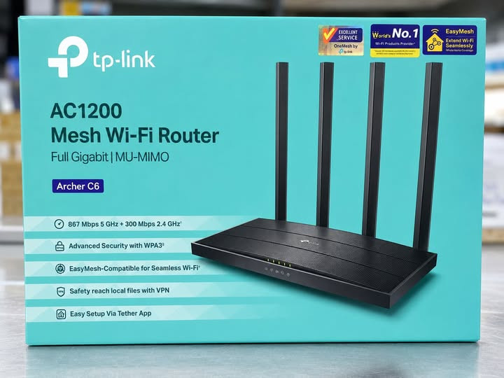 TP-Link Archer C6 AC1200 Dual Band WiFi Router